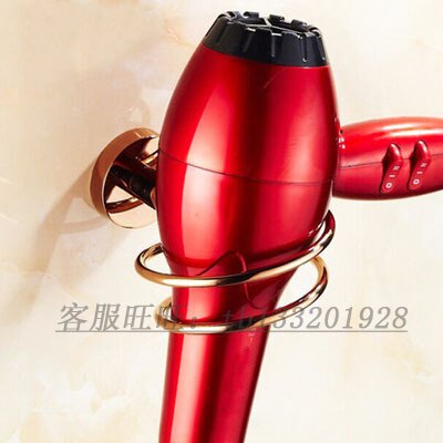 Rose Goud Koper Europese Stijl Bad Handdoekenrek Rose Goud Verdikte Handdoekenrek Badkamer Plank Badkamer Hardware Hanger Set: hair dryer rack