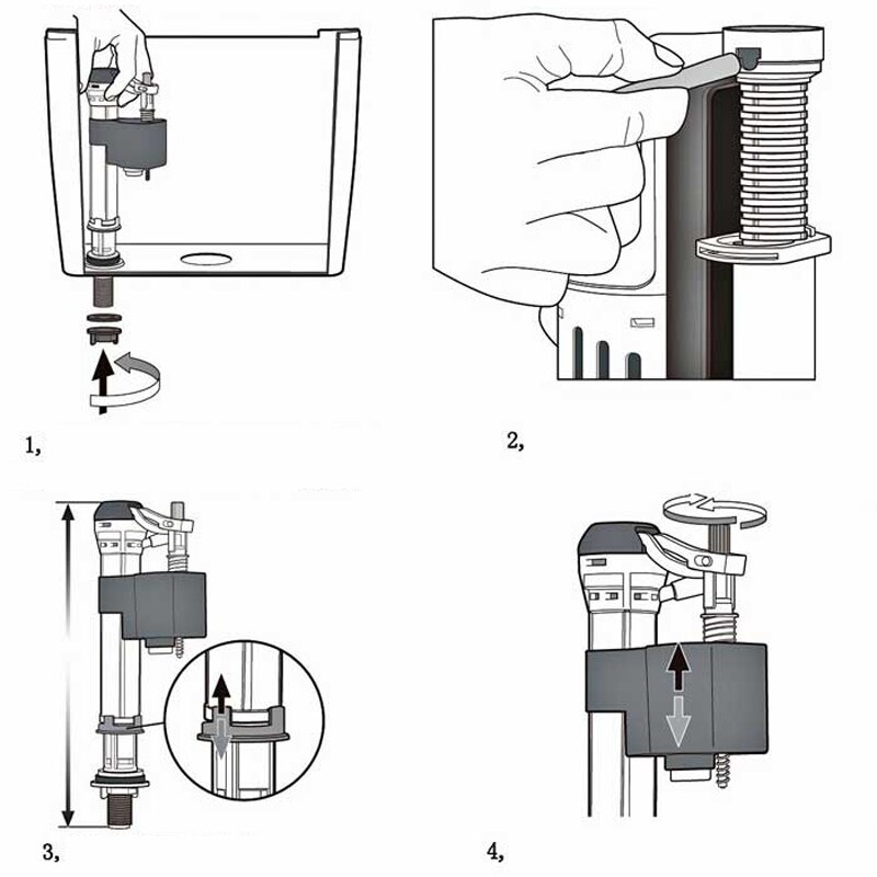 Zawór wlotu wody długość toalety chowany ogólny jednoczęściowy podział wody akcesoria robić akwarium