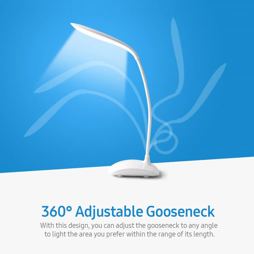 USB Charging Port LED Desk Lamp Eye-caring Lamp /TouchControl/3 Brightness Levels/No Flicker/360° Adjustable LED Desk Lamp