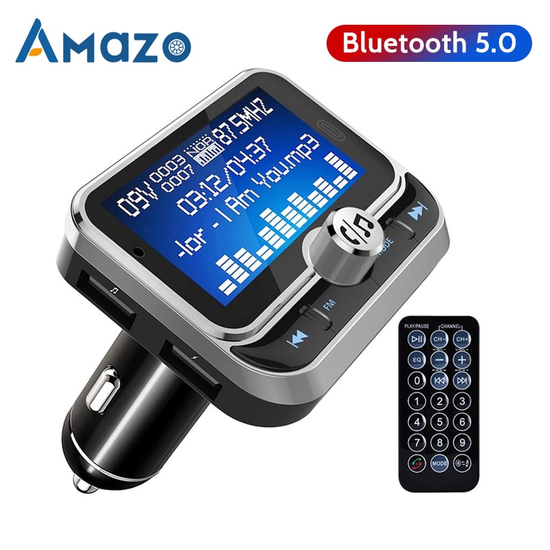 1.8 Cal nadajnik fm lcd Bluetooth samochodowy odtwarzacz MP3 zestaw głośnomówiący bezprzewodowy nadajnik adapter radiowy USB ładowarka samochodowa pilot