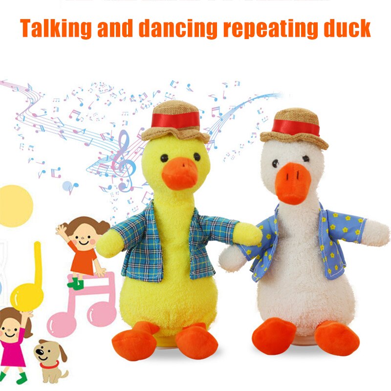 électrique répétition canard chant enregistrement Nod apprendre à parler jouets éducatifs électrique en peluche poupée pour enfant adulte LBV