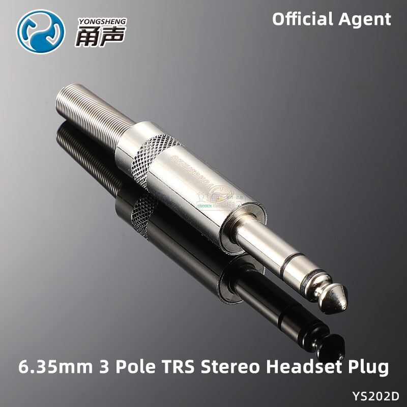 Neutrik yongsheng 10 × 6.35mm ts trs mono-stereo-vergoldeter stecker 1/4 & #39 ;& #39 ; lautsprecher-, gitarren-, mikrofon- und headset-audio-lötanschluss: Ys202d 3 pole