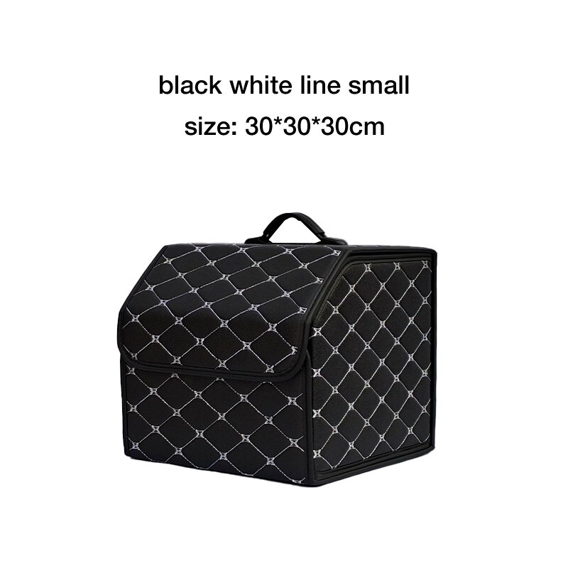 Multipurpose Collapsible Car Trunk Storage Organizer With Lid Portable Car Storage Bag Car Trunk Organizer: black white S