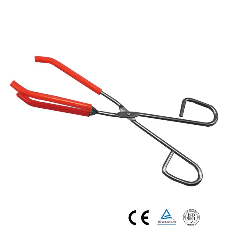 Pinzas de laboratorio de acero inoxidable, instrumento de enseñanza, pinzas de vaso químico, pinza, herramienta AISI304 de 25cm