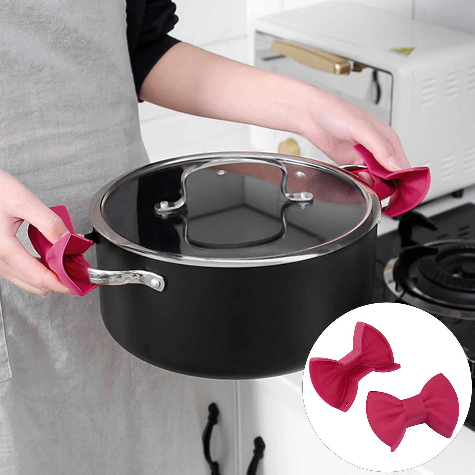 2 uds. De silicona Anti-escaldado con aislamiento térmico Clip de dedo tazón plato abrazadera titular de la cocina accesorios de la cocina Gadgets caudalímetro