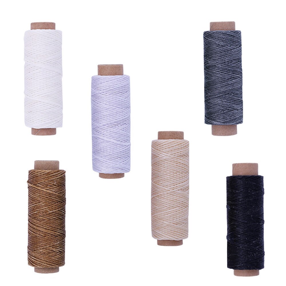Naaigaren waxlijn diy handgemaakt slijtvast 150d 50m leer naaien plat waxdraad diy knutselgereedschap naaigaren