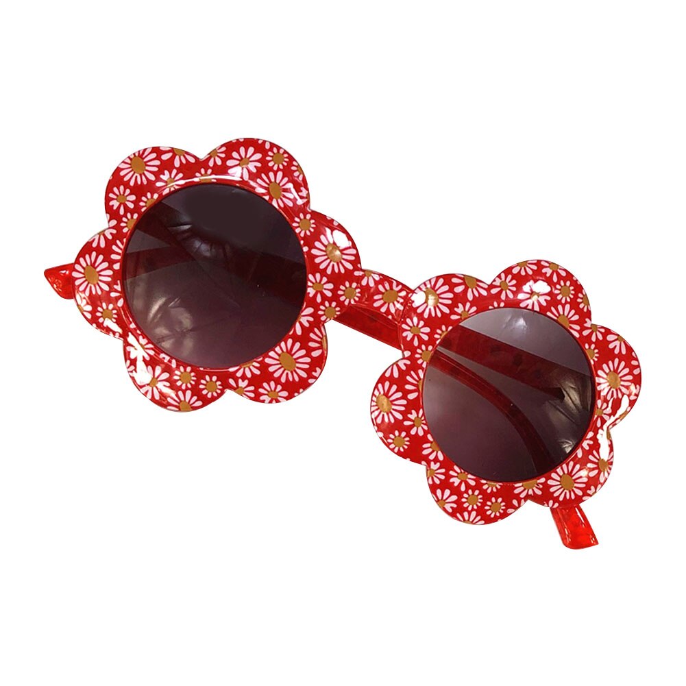 Gafas de sol para niños, lentes de sol infantiles de estilo Rural con estampado de flores, redondas, a prueba de sol, resistentes al desgaste,: A