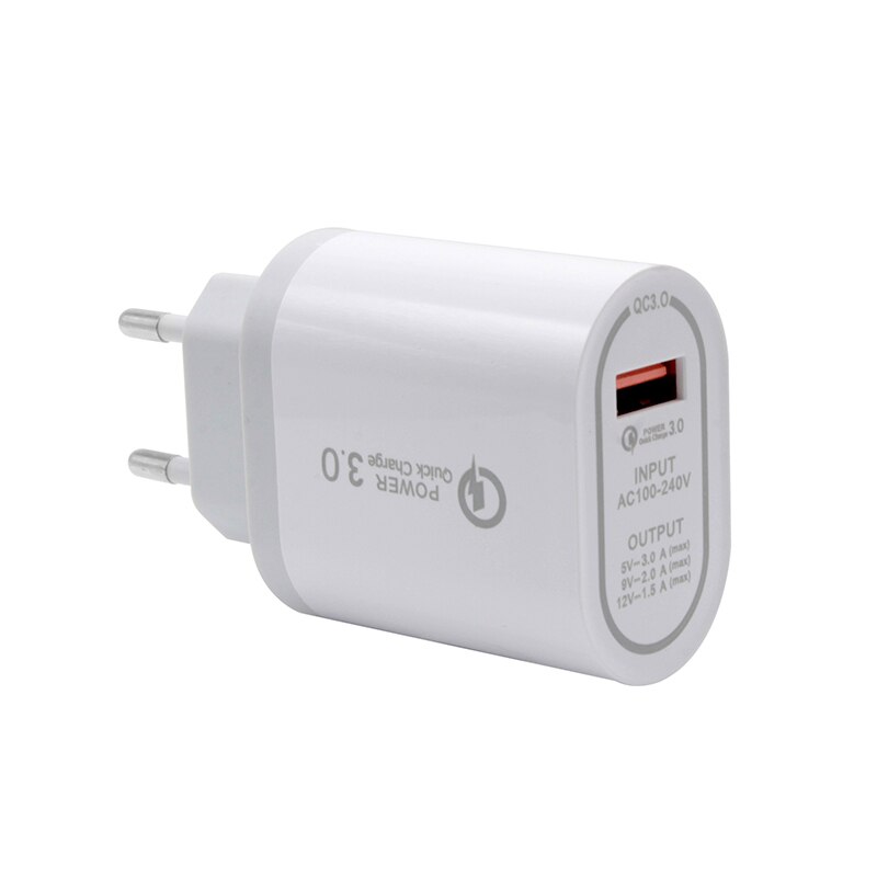 18 W Universal EU/US Plug USB Quick Charge Charger Tablet Portable QC3.0 Charger Wall Speed Charging Adapter For Phone Iphone12