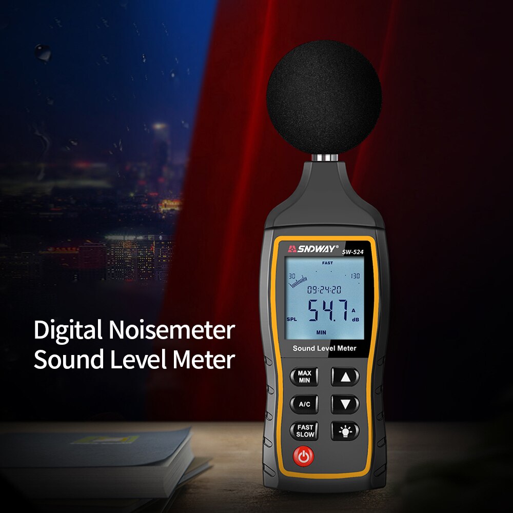 Digital lydniveaumåler digital støjmåler støjvolumen måleinstrument decibel overvågningstester 30-130db datalagring
