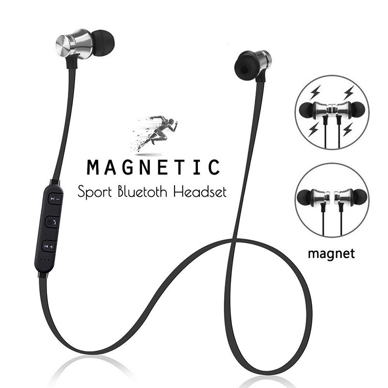 Bluetooth Headset Handfree Earbud with Mic Magnetic Wireless Bluetooth 4.1 Earphone Sport Earphone for Xiaomi Iphone Android Ios