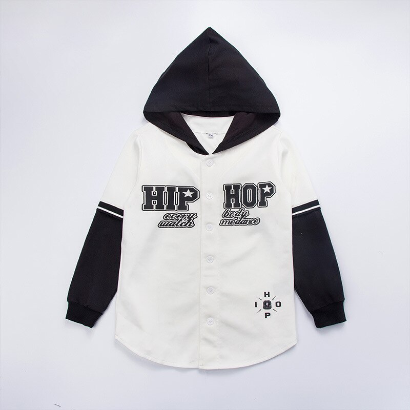 Manteau à capuche style Hip Hop pour garçons et filles, veste bombardier avec lettres, vêtements de danse de rue, Costumes de Sport pour enfants, vêtements d&#39;extérieur: 170