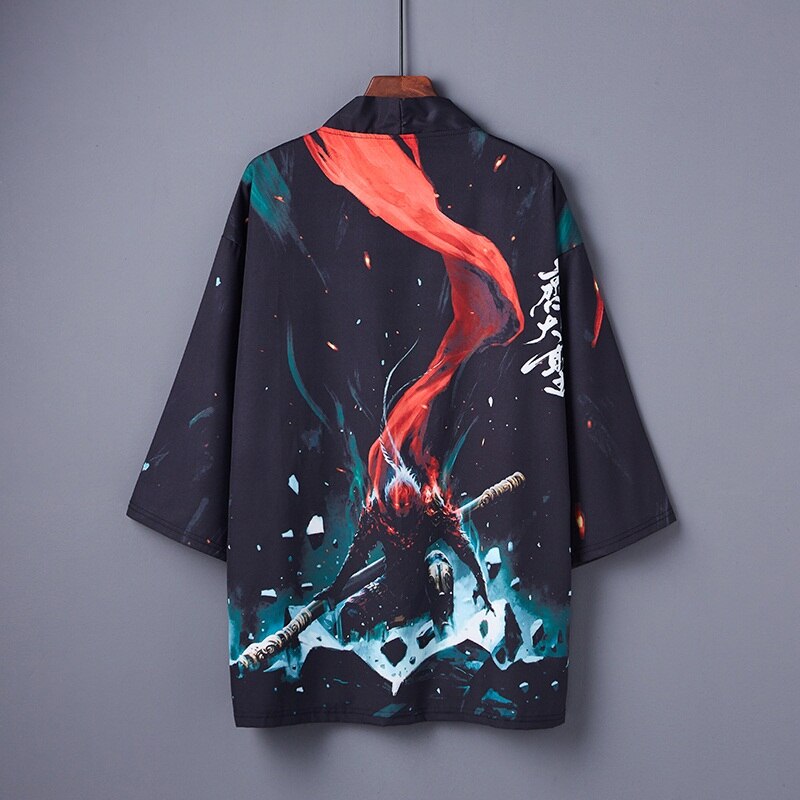 Japanese Kimono Cardigan Men Haori Yukata Male Samurai Costume Clothing Kimono Jacket Mens Kimono Shirt Yukata Haori 12805: 18