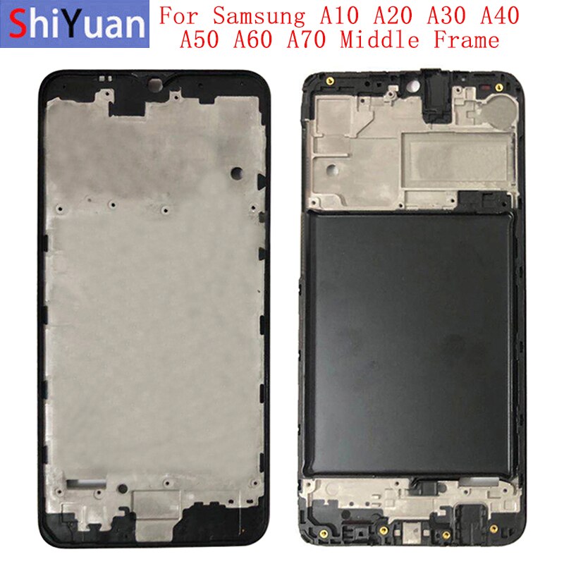 Obudowa środkowa rama LCD Bezel płyta panelu podwozia dla Samsung A10 A20 A30 A40 A50 A60 A70 A10S A20S A50S telefon bliski rama
