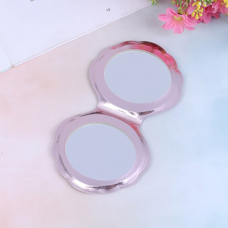 Espejo de maquillaje de piel sintética, 1 Uds., espejo con aumento 1:2, Espejos de maquillaje para niñas, 2 caras, espejo portátil para cosméticos: PK