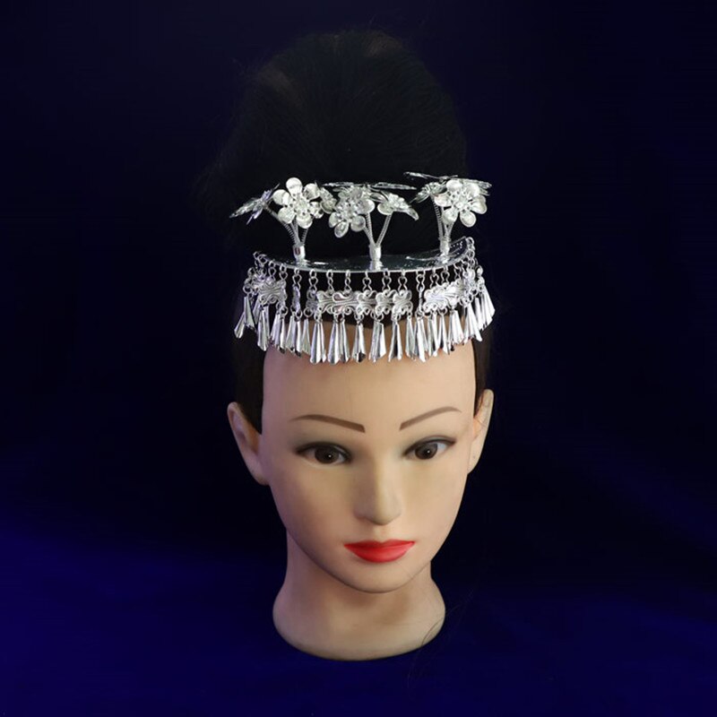 Épingle à cheveux miao en alliage d'argent, accessoire, vêtement pour minorité chinoise, épingle à cheveux danse nationalité chinoise