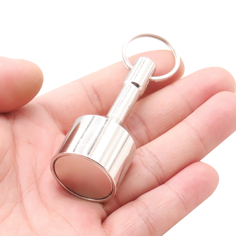 Neodymium magneet sleutelhanger magnetische gewicht hanger sterke magnetische sluitingen met roestvrijstalen magneetring voor kettingen sleutelhanger