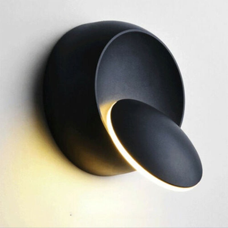 360 ° draaibare moderne led wandlamp, slaapkamer, nachtkastje, ganglamp, zwart-wit, leeslamp