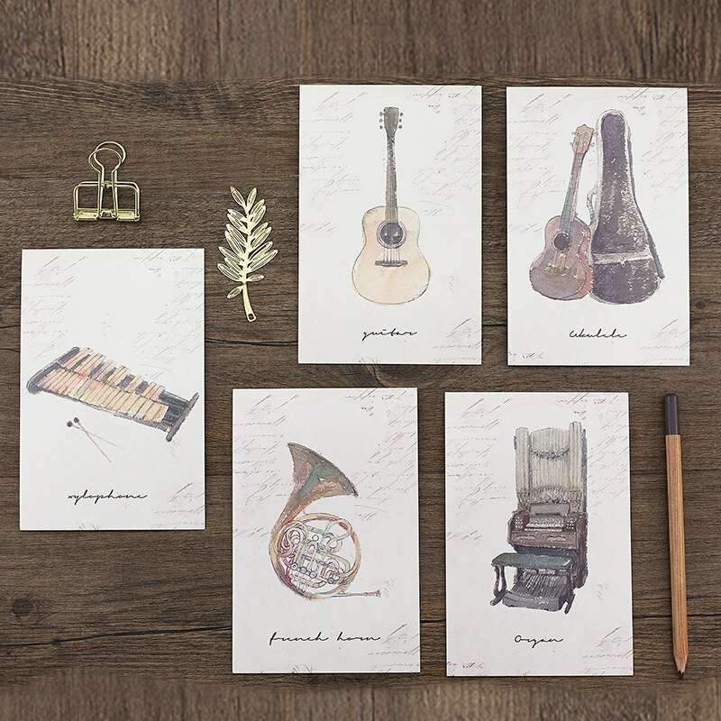 30 Pcs/Set Violin Musical Instruments Postcard /Greeting Card/Message Card/Christmas and Year