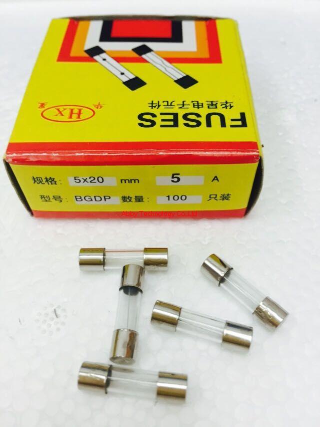 100 Stks/partij Snelle Blow Fuse Glas, 5Mm X 20Mm 250V 5A