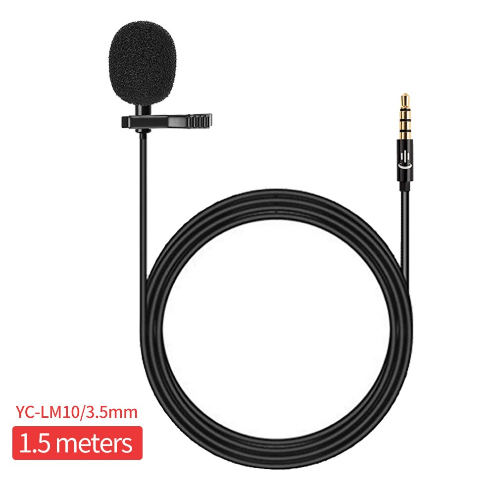 YICHUANG 3.5mm plug Microphone lavalier microfono YC-LM10 for recording Android Vlog Mic DSLR Camcorder Recorder: LM10 3.5mm 1.5M