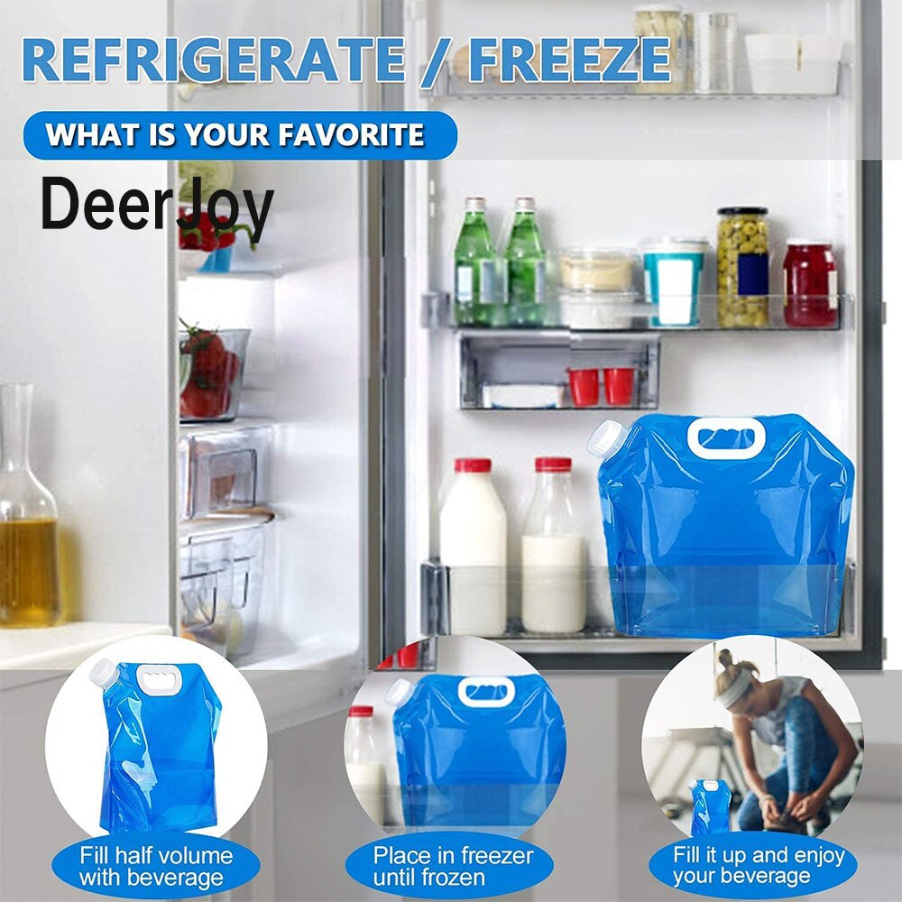 Collapsible Water Container Bag 5L 10L Outdoor Portable Folding Water Bag Car Water Carrier Container for Camping Hiking Travel