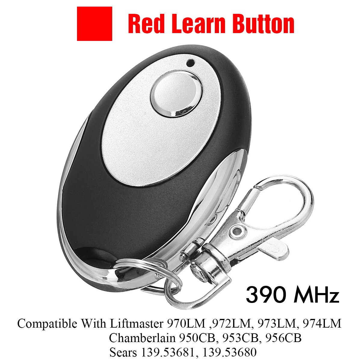1B 390MHz Garage Door Opener Remote Red Learn Button For Chamberlain Sears Liftmaster Craftsman 970LM 972LM Transmitter