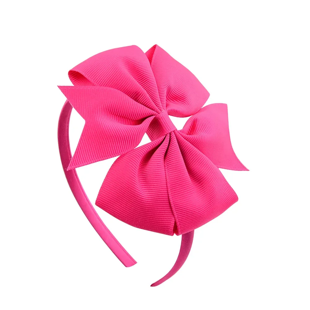 Diadema de flores grandes de 3,7 pulgadas, banda para el cabello para niñas, aro para el cabello hecho a mano sólido, cinta de grogrén, accesorios para el cabello,