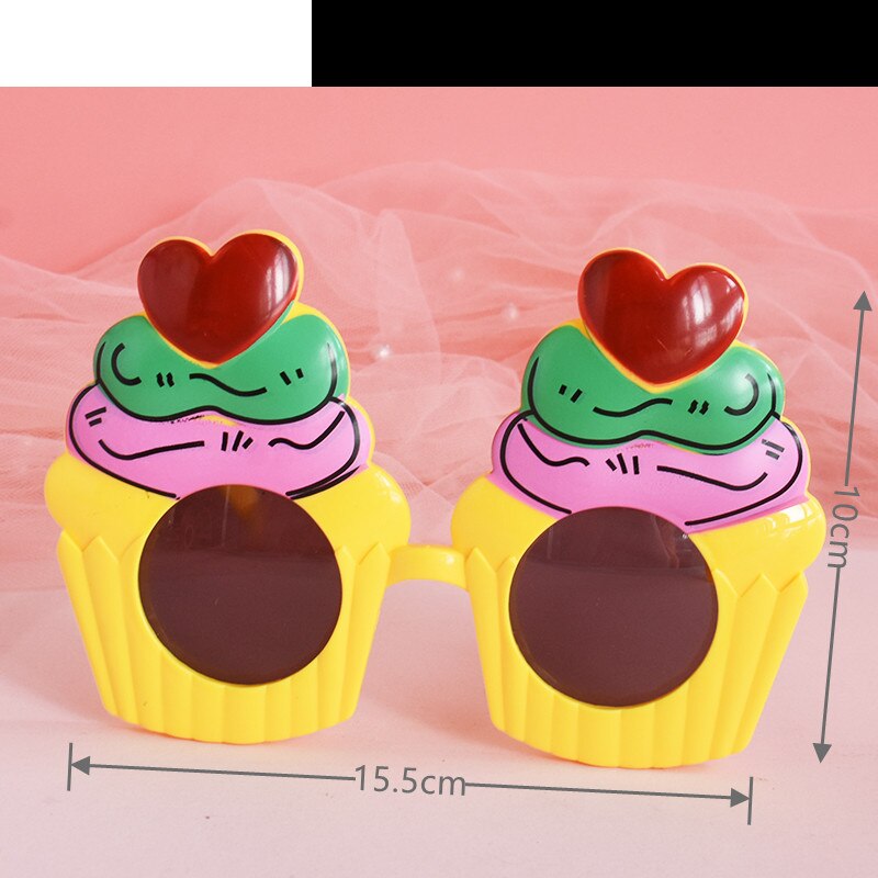 Grappige Verjaardag Bril Dolfijn Ballon Creatieve Kinderen Happy Birthday Party Cake Decoratie Plug-In Taart Jurk Up Ornamenten: 15
