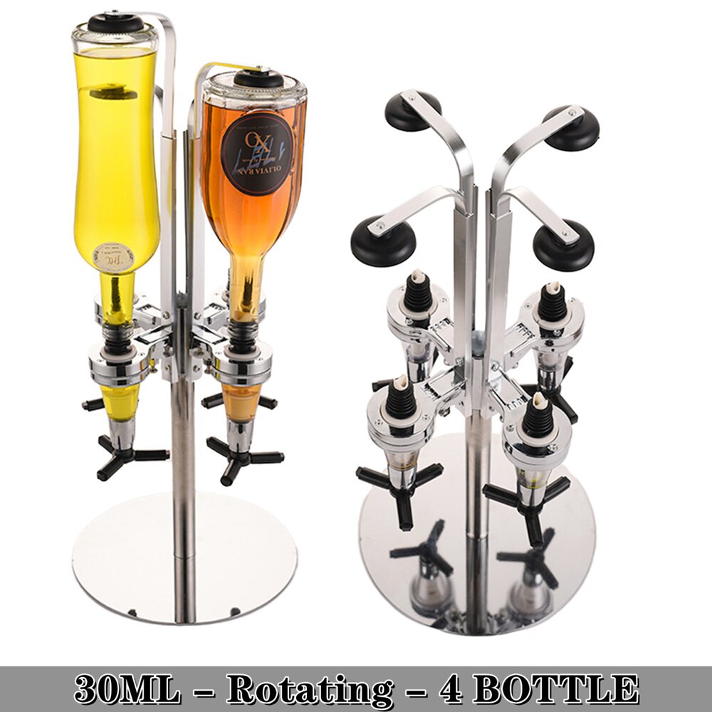 Distributeur de liqueur mural 1-6 bouteilles, support pour Cocktail, vin, bière, Bar, distributeur de boissons, séparateur d&#39;alcool: Rotating 4-Bottle