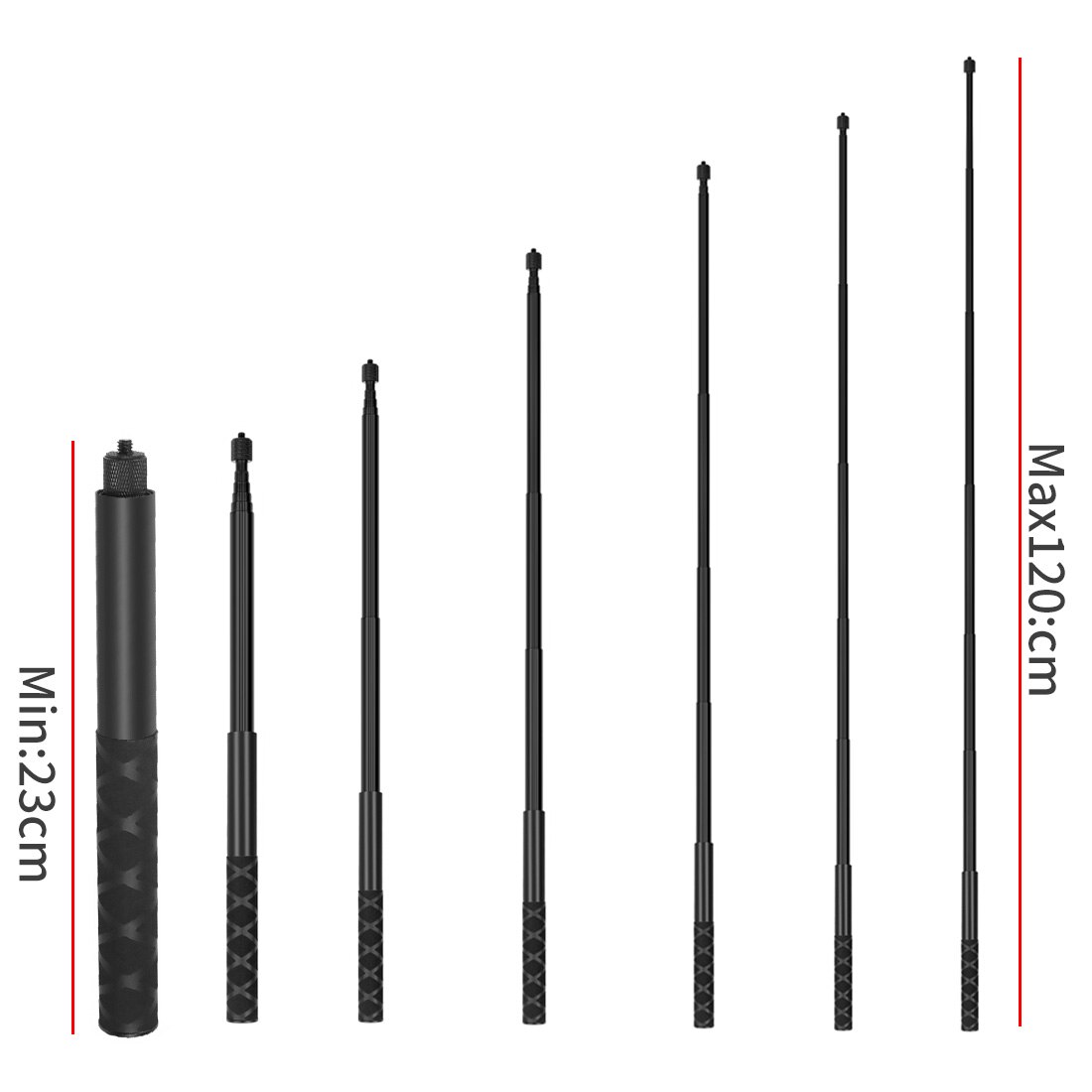 BGNing 1.2m monopiede in lega di alluminio Selfie Stick per Insta360 ONE R/ONE X/ONE/EVO Action Camera staffa estesa