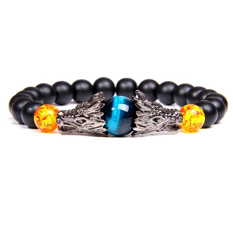 Drachen herren accessoires braslet für frauen bracelete feminino pulseras mujer moda männer armbänder natürliche stein perlen Armbinde: 1