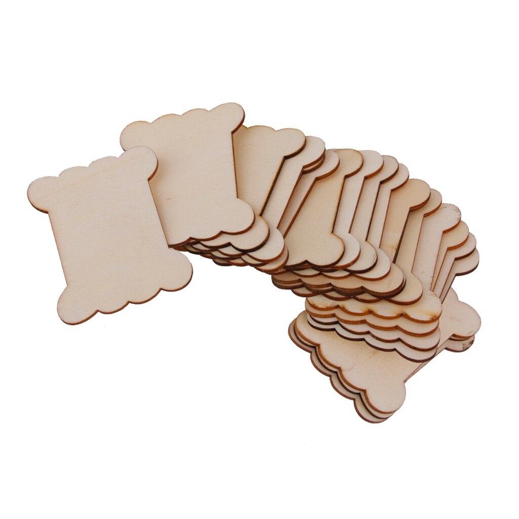 Lot de 20 rouleaux de fil en bois, organiseur de rouleaux de ficelle, bobines plates