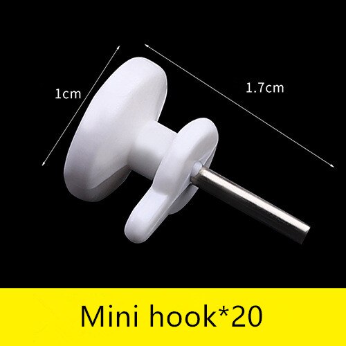 20pcs White Painting Photo Frame Hook Plastic Invisible Wall Hooks Mount Photo Picture Nail Hook Hanger Mirror Hanging Hangers: Mini 20