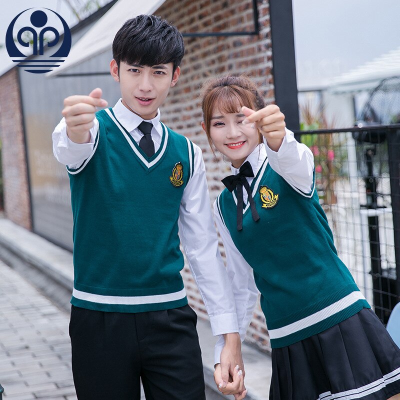 Student School Uniform 4pcs Winter Boy Girls Japanese Students Wear Tenneger College Uniforms Girls Boys Sweater Costume D-0548
