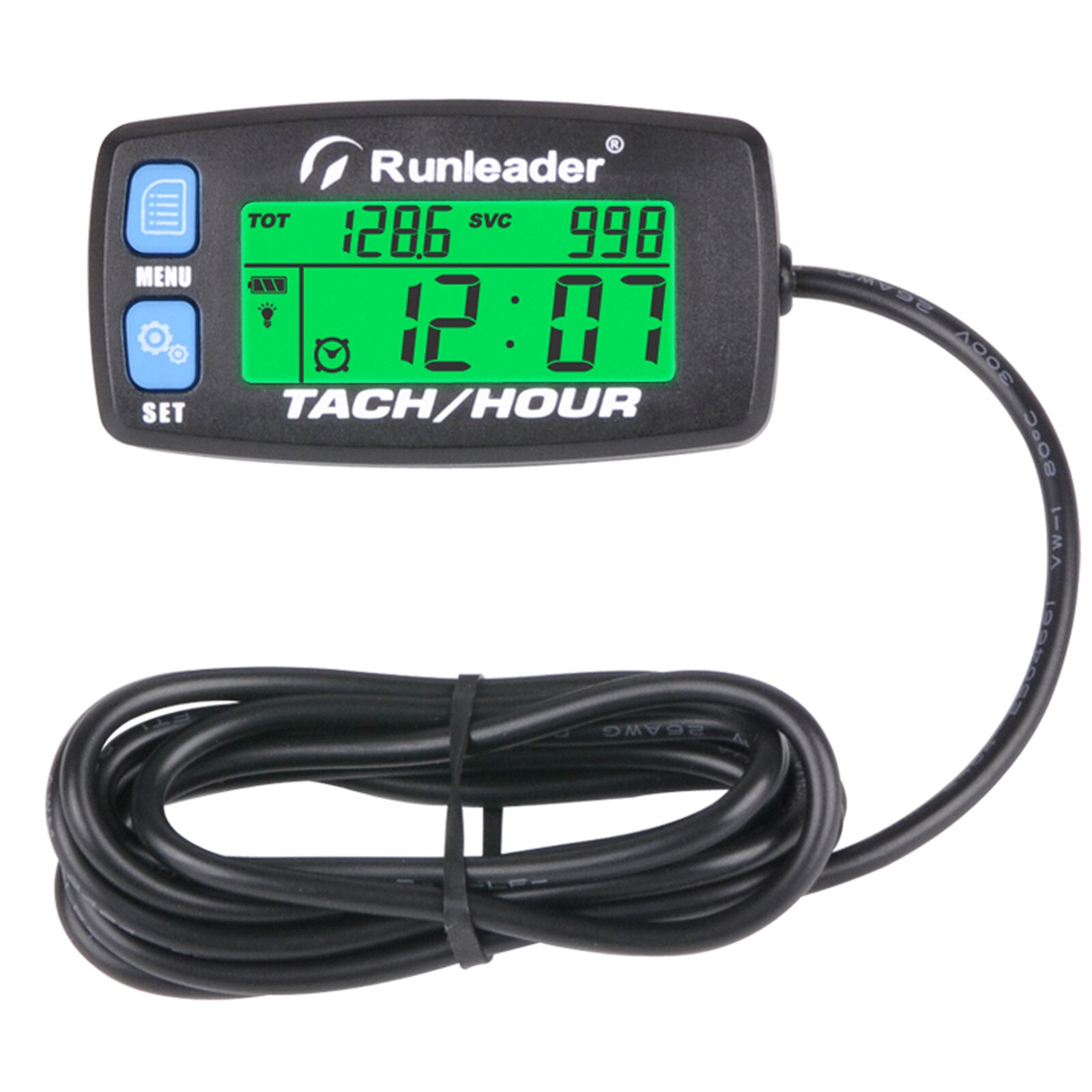 Inductive Tachometer Gauge Alert RPM Engine Hour Meter Backlit Resettable Tacho Hour Meters for Motorcycle ATV Lawn Mower: Blue
