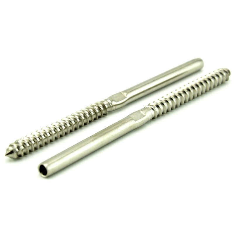 10 Uds. De tornillos para Sistema de barandilla de Cable de 1/8 pulgadas, cubierta de escalera, balaustres de poste de madera, accesorios para cubierta