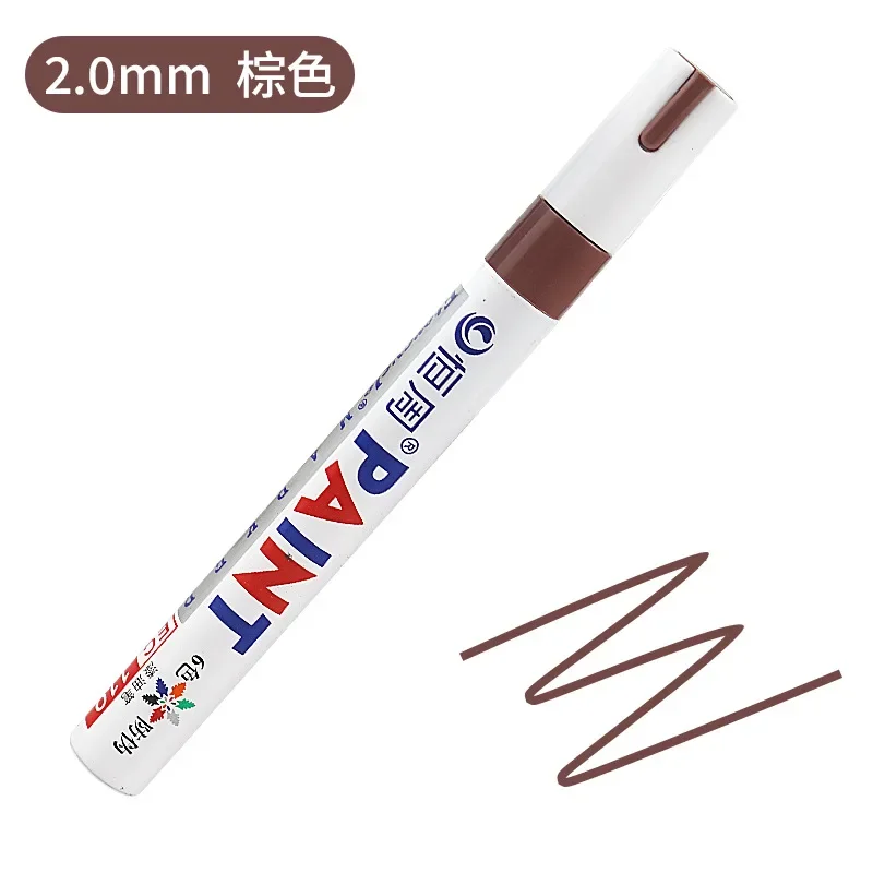 Colors White Waterproof Rubber Permanent Paint Marker Pens for Drawing Car Tire Tread Eco-Friendly Tire Painting Highlighter: Brown