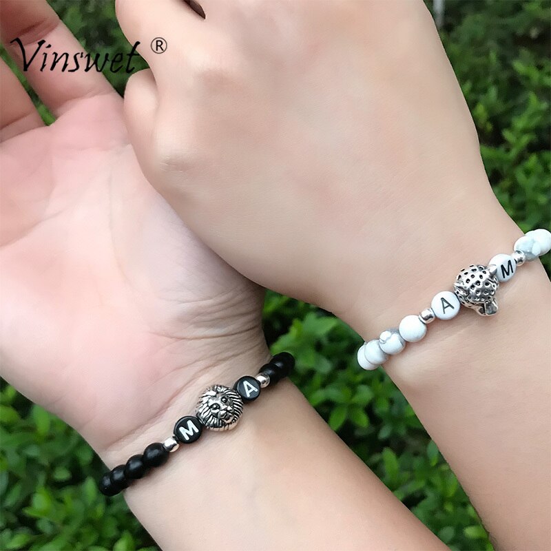 Par armbånd yin yang natursten sort onyx hvid turkis perler armbånd til kvinder mænd smykker pulseira feminin