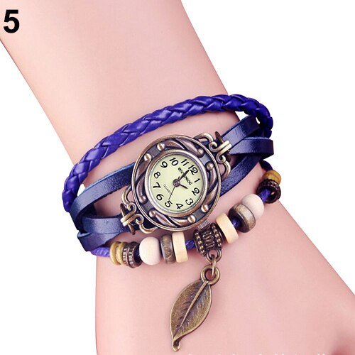 Women's Watch Retro Leather Bracelet Tree leaf Decoration Wrist Watch Ladies Quartz Watch relogio feminino часы