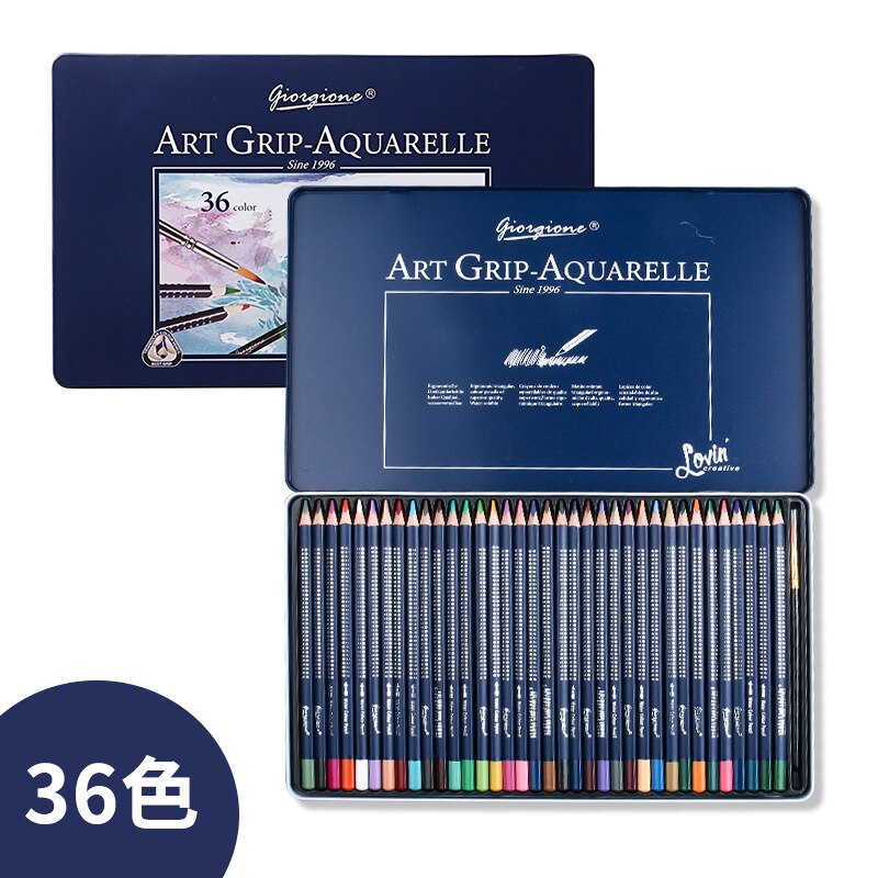 Juego De lápices De acuarela GIORGIONE, Lapices triangulares De madera, lápices De Colores para dibujar, juegos De arte, útiles escolares De Colores: 36 colors