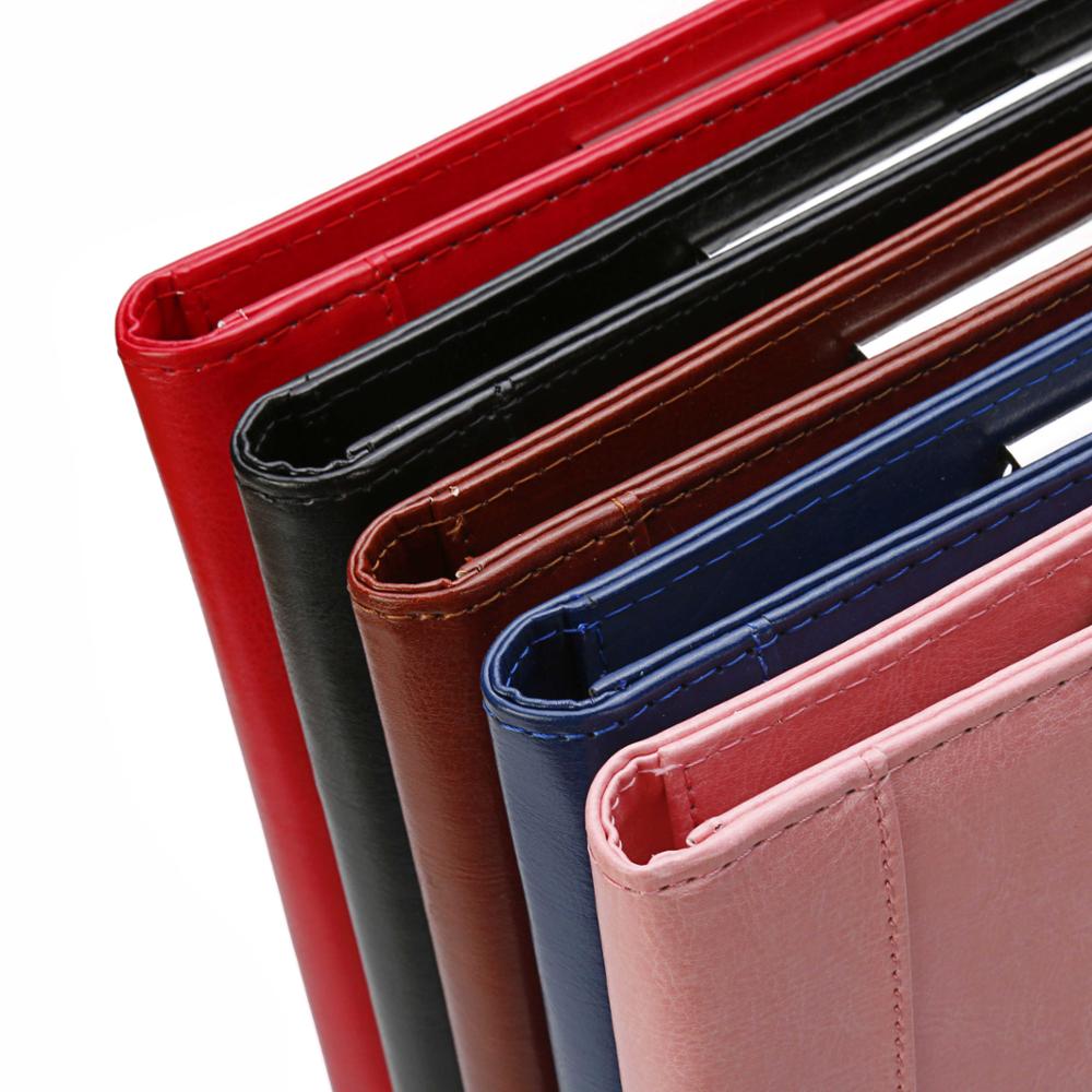 PU leather portable file folder a4 portfolio brief case coference folder document organizer with clip 1300