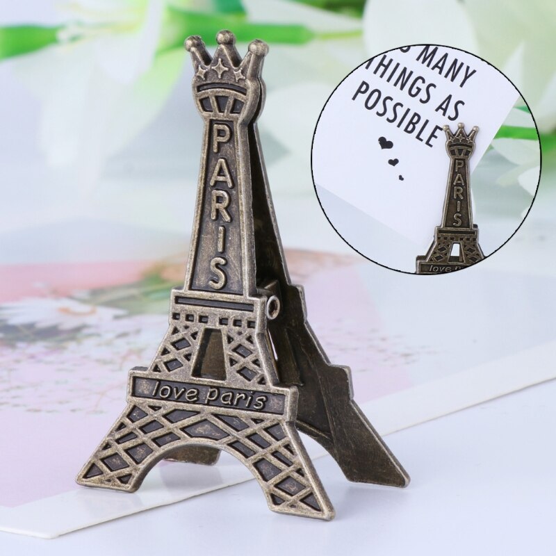 Vintage eiffeltorn paris metall memo gem för meddelande dekoration foto