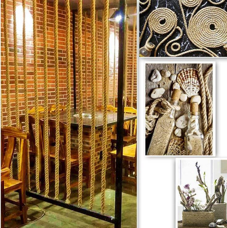 Cuerdas de yute para decoración del hogar, cuerda de cáñamo Natural de 10mm y 10-50m, para rascar gatos y mascotas