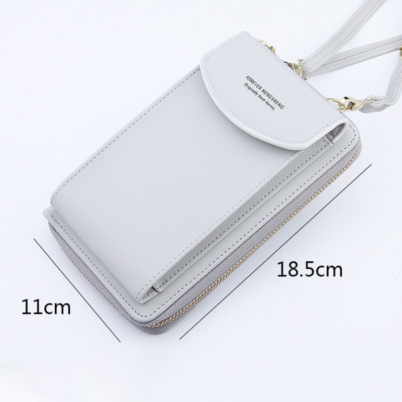 Puimentiua Women Wallet Pu Leather Shoulder Straps Shoulder Bag Mobile Phone Big Card Holders Wallet Handbag Pockets Girls