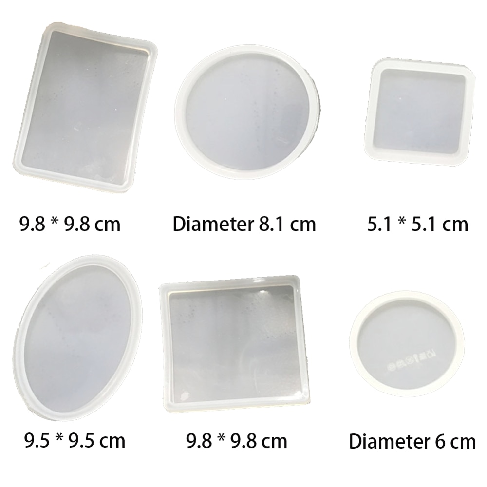 Clear Clay Molds Making Pottery Tools Ceramics Molds Polymer Clay Resin Craft Mould Round Oval Square Shaped Silicone Portable