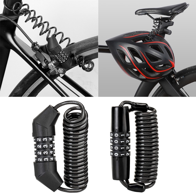 Motorcycle Helmet Lock Combination Lock With Cable Portable Motorcycle Anti-theft Lockstitch Cable