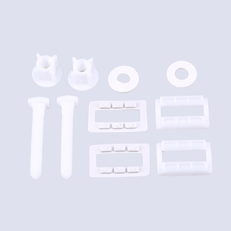 White Plastic Toilet Seat Hinge Bolts Screw Fixing Fitting Toilet Seats Parts Hinge Blind Hole Nut Screws Bathroom Accessories