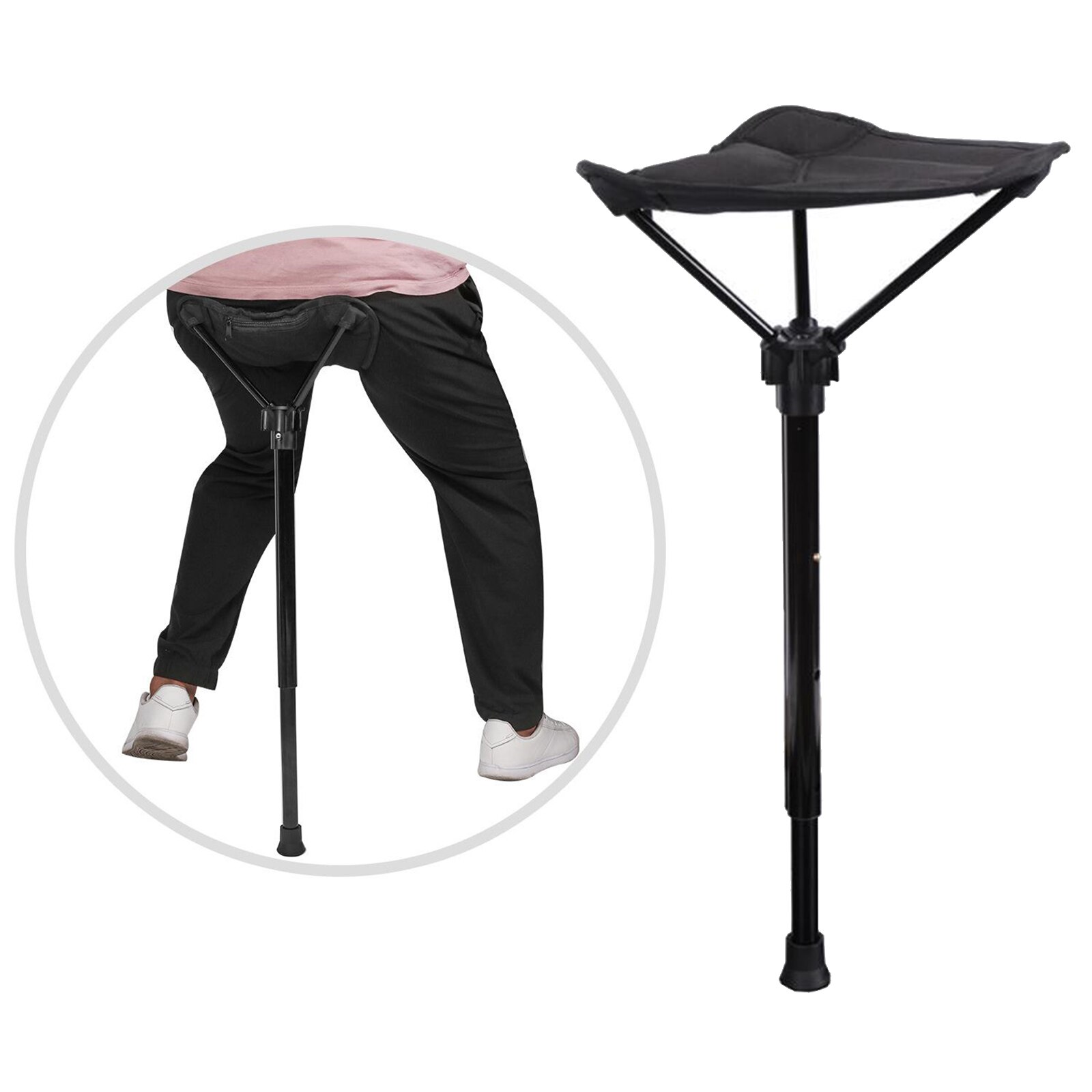 Portable Folding Stool Seat Support 330 lbs Travel Single Legged Stools