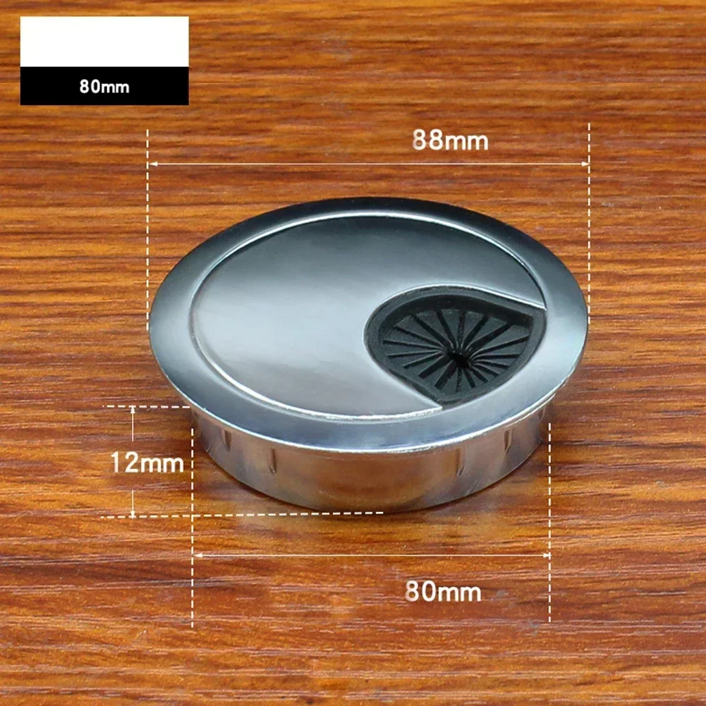 1pc pratique 50mm/60mm/80mm ordinateur œillet en métal bureau Table câble bien rangé sortie fil couverture organisateur matériel: Bleu
