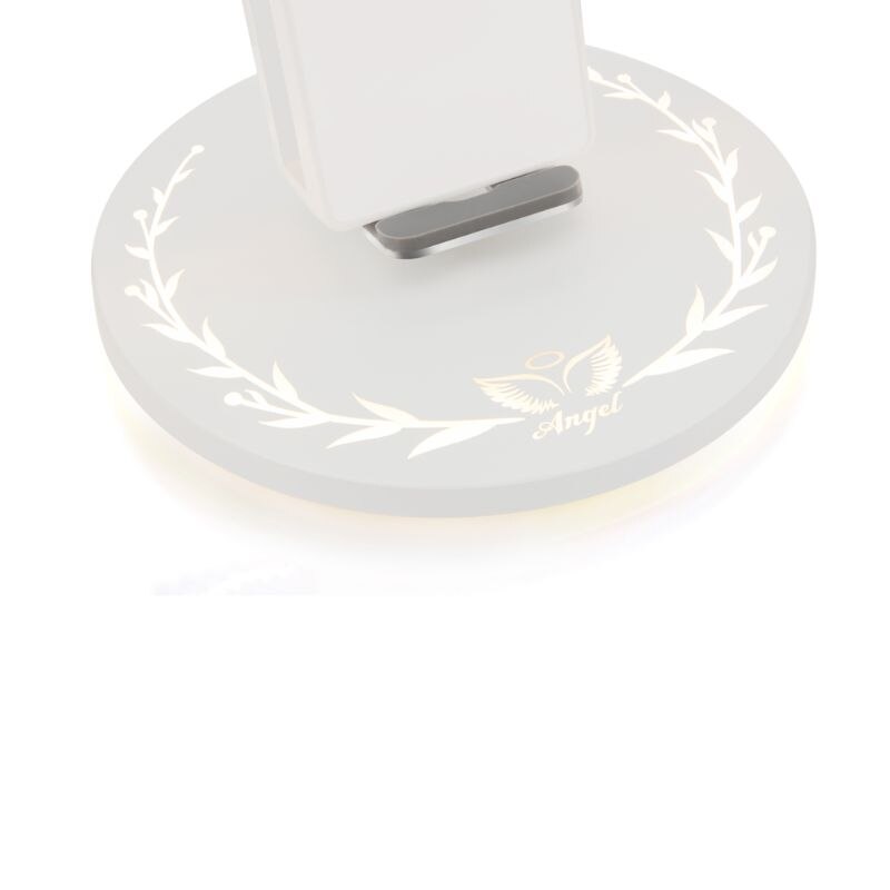 Base de carga inalámbrica LED Qi, 10W, Cargador rápido de alas de Ángel para móvil